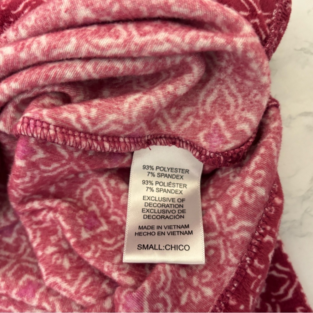 Nautica Shirt Women's Size Small Long Sleeve Red Ribbed Geometric Pullover​ - Picture 8 of 8
